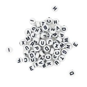 Alphabet Beads White 100g