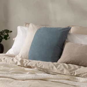 Morden Soft-Washed Velvet Cushion Dusty Blue