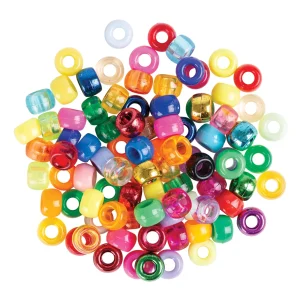 Zart Pony Beads 9mm Assorted Coloured 250g