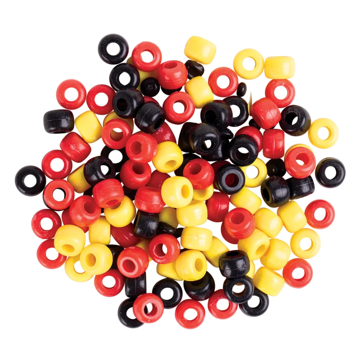 Zart Plastic Pony Beads Red Yellow Black (Aboriginal Flag Colours)
