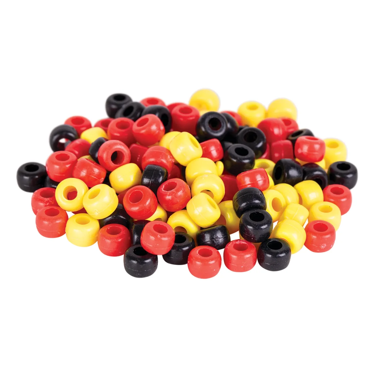 Zart Plastic Pony Beads Red Yellow Black (Aboriginal Flag Colours) - Image 3
