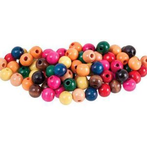 Zart Beads Wooden Coloured Pack of 100