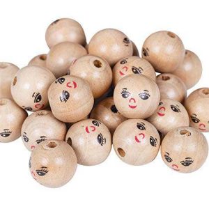 Zart Wooden Face Beads 22mm Pack of 30