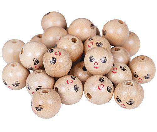 Zart Wooden Face Beads 22mm Pack of 30