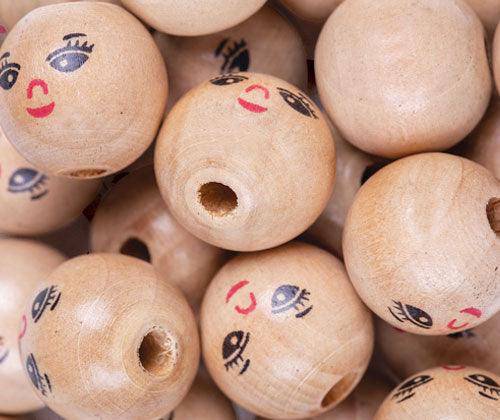 Zart Wooden Face Beads 22mm Pack of 30 - Image 3